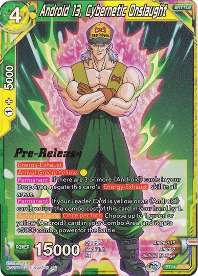 Android 13, Cybernetic Onslaught (BT14-151) [Cross Spirits Prerelease Promos] | Mindsight Gaming