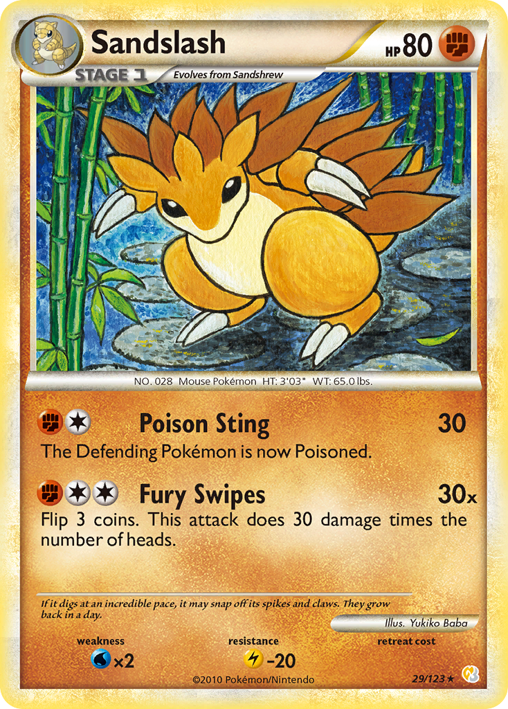 Sandslash (29/123) [HeartGold & SoulSilver: Base Set] | Mindsight Gaming