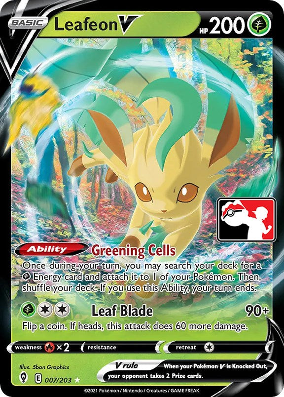 Leafeon V (007/203) [Prize Pack Series One] | Mindsight Gaming