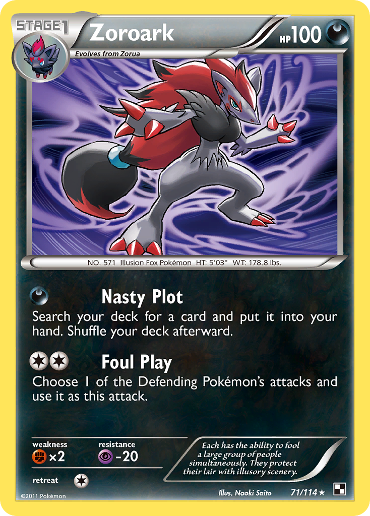 Zoroark (71/114) (Theme Deck Exclusive) [Black & White: Base Set] | Mindsight Gaming