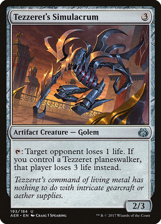 Tezzeret's Simulacrum [Aether Revolt] | Mindsight Gaming