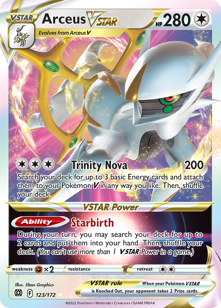 Arceus VSTAR (123/172) (Metal Card) [Sword & Shield: Brilliant Stars] | Mindsight Gaming