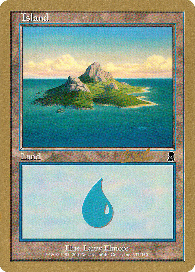 Island (cr337a) (Carlos Romao) [World Championship Decks 2002] | Mindsight Gaming