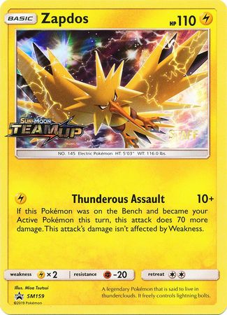 Zapdos (SM159) (Staff) [Sun & Moon: Black Star Promos] | Mindsight Gaming