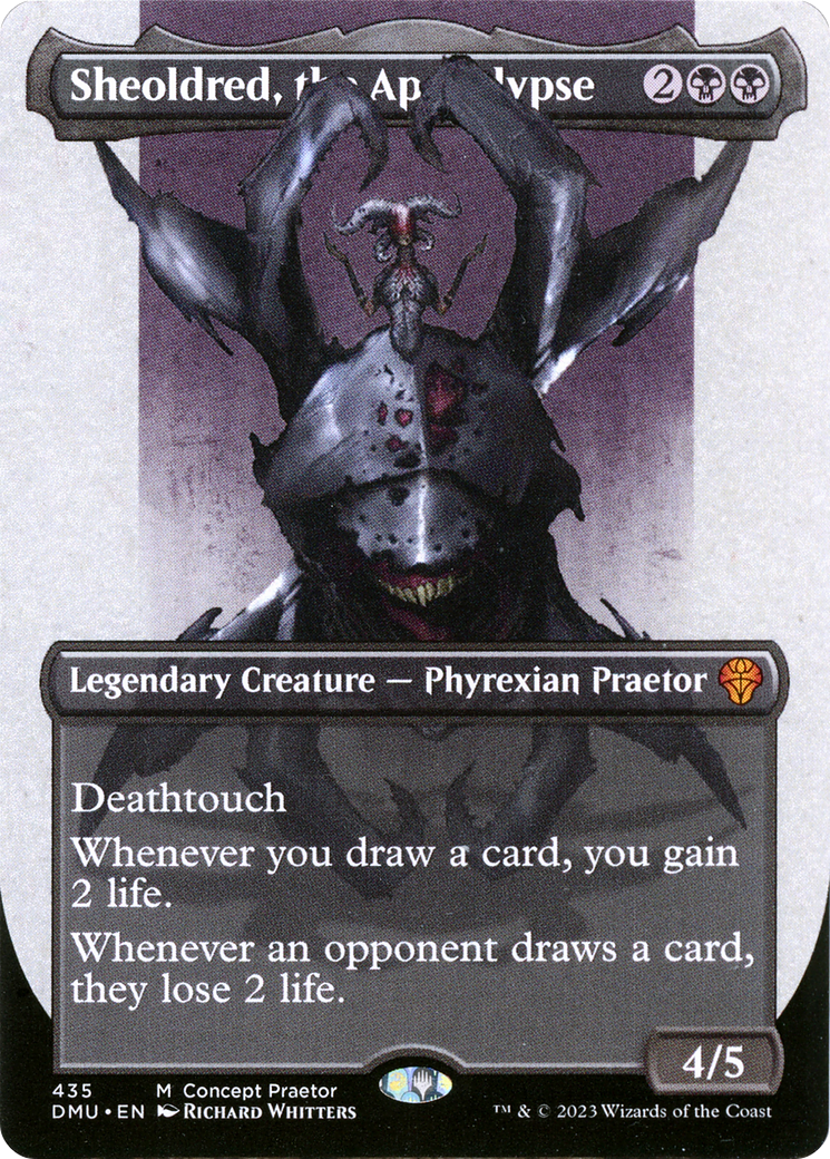 Sheoldred, the Apocalypse (Borderless Concept Praetors) [Phyrexia: All Will Be One] | Mindsight Gaming