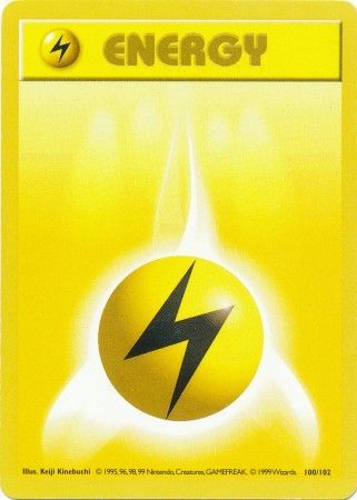 Lightning Energy (100/102) [Base Set Shadowless Unlimited] | Mindsight Gaming