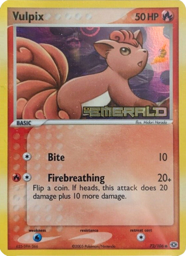 Vulpix (72/106) (Stamped) [EX: Emerald] | Mindsight Gaming