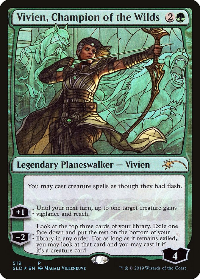 Vivien, Champion of the Wilds (Stained Glass) [Secret Lair Drop Promos] | Mindsight Gaming