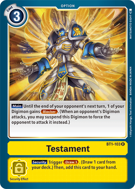 Testament [BT1-103] [Release Special Booster Ver.1.5] | Mindsight Gaming