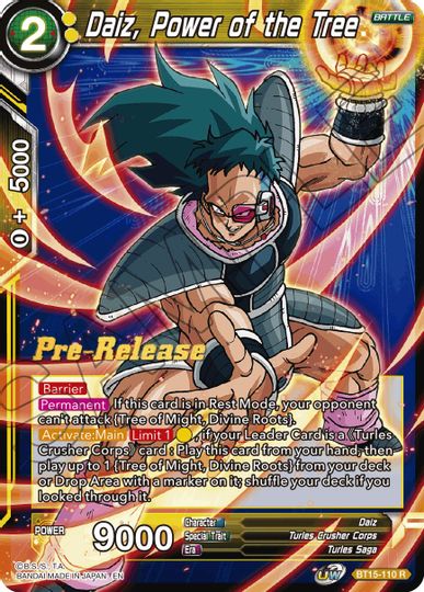 Daiz, Power of the Tree (BT15-110) [Saiyan Showdown Prerelease Promos] | Mindsight Gaming