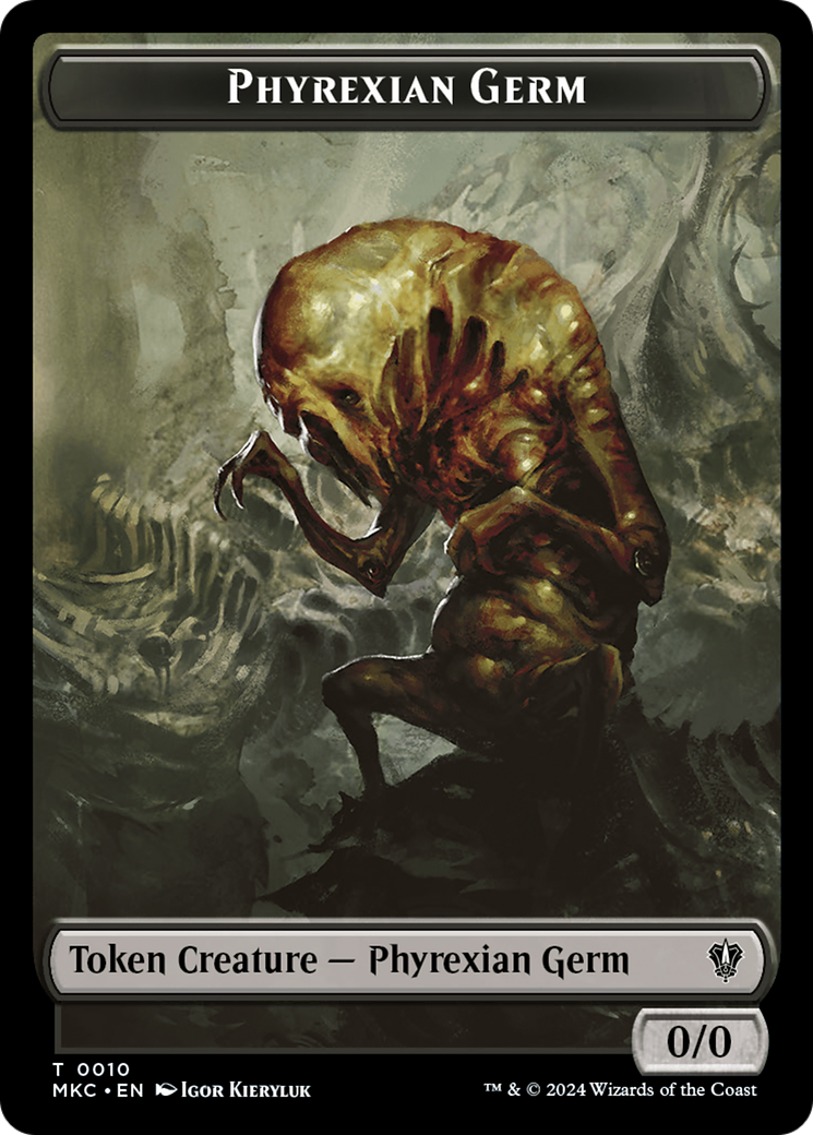 Spirit // Phyrexian Germ Double-Sided Token [Murders at Karlov Manor Commander Tokens] | Mindsight Gaming