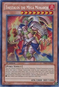 Thestalos the Mega Monarch [PRIO-EN035] Secret Rare | Mindsight Gaming