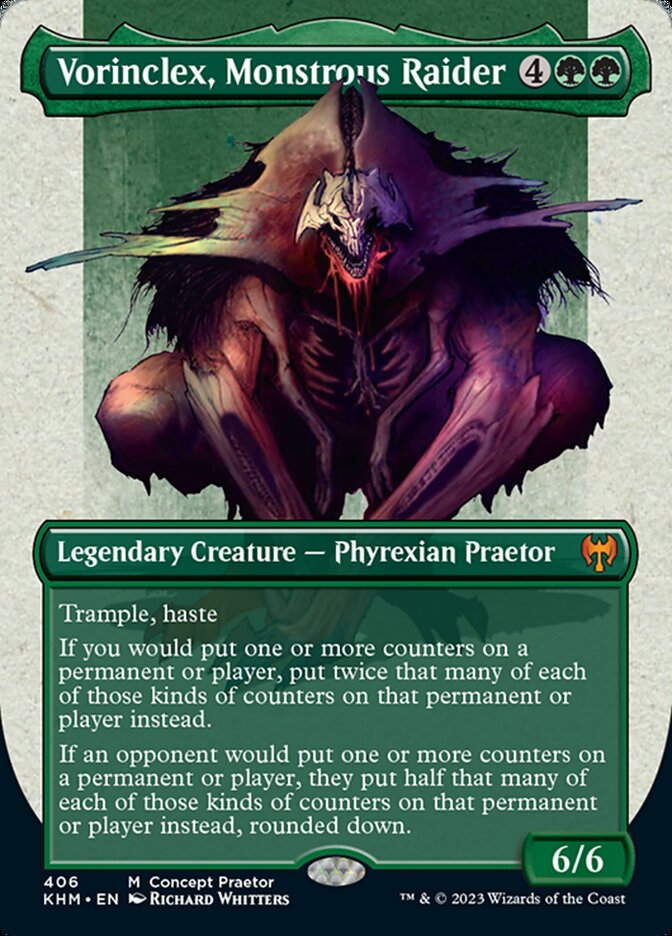 Vorinclex, Monstrous Raider (Borderless Concept Praetors) [Phyrexia: All Will Be One] | Mindsight Gaming