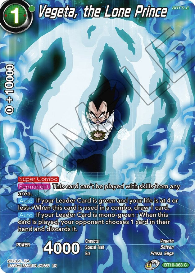 Vegeta, the Lone Prince (BT10-068) [Theme Selection: History of Vegeta] | Mindsight Gaming