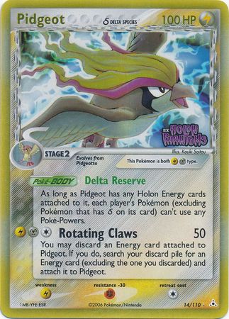 Pidgeot (14/110) (Delta Species) (Stamped) [EX: Holon Phantoms] | Mindsight Gaming