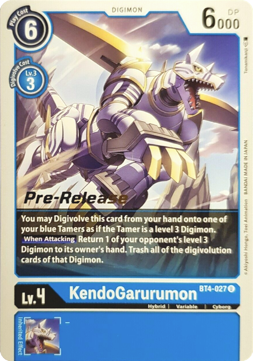 KendoGarurumon [BT4-027] [Great Legend Pre-Release Promos] | Mindsight Gaming