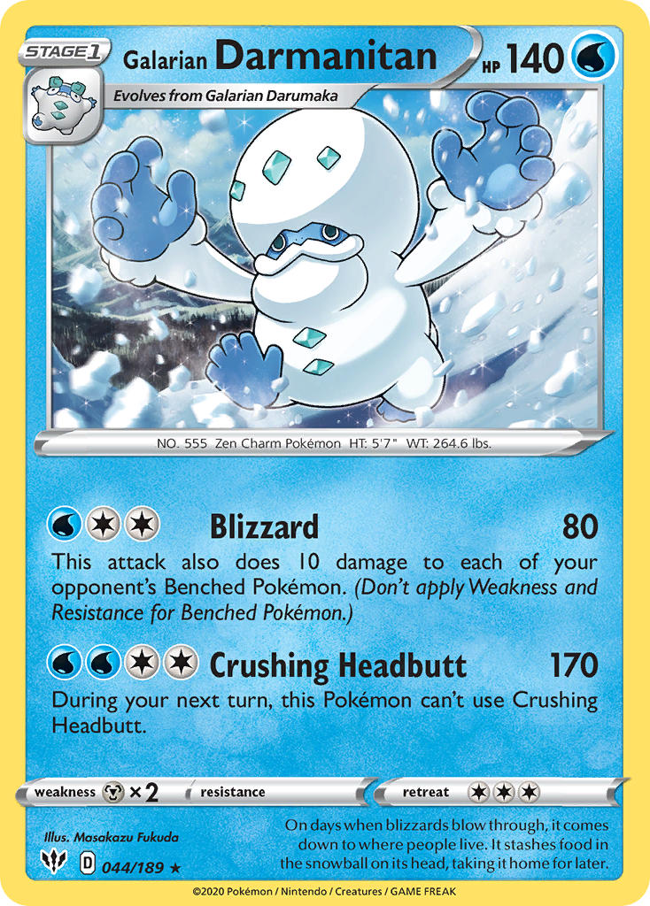 Galarian Darmanitan (044/189) (Cracked Ice Holo) (Theme Deck Exclusive) [Sword & Shield: Darkness Ablaze] | Mindsight Gaming