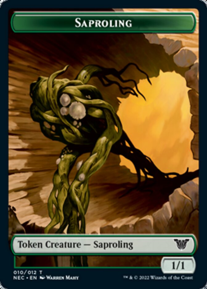 Saproling // Spirit (002) Double-sided Token [Kamigawa: Neon Dynasty Commander Tokens] | Mindsight Gaming