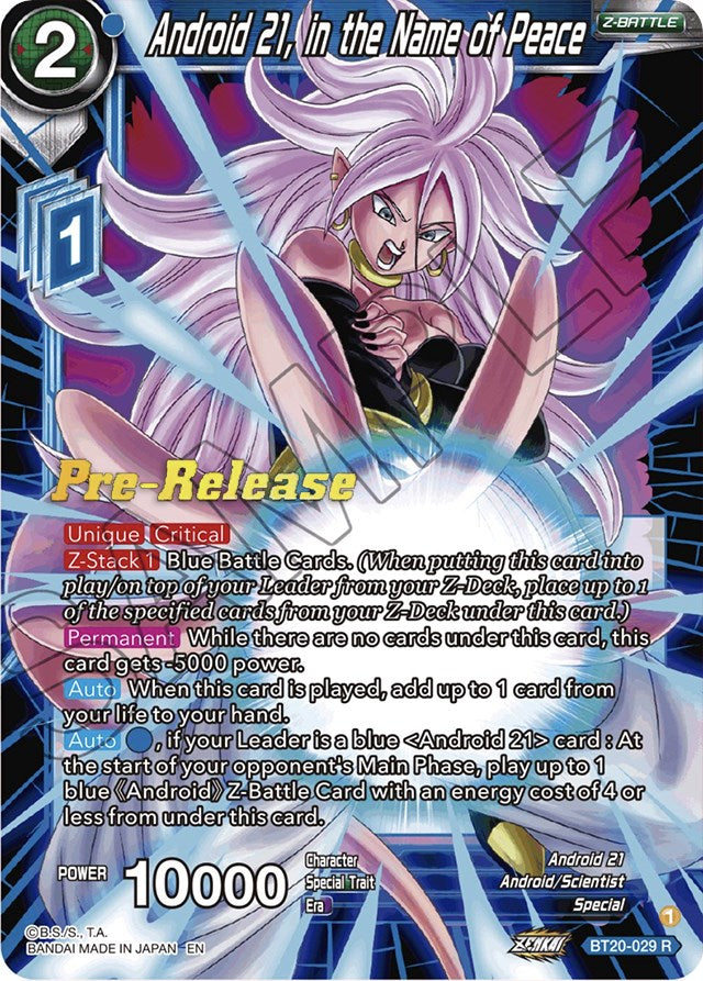 Android 21, in the Name of Peace (BT20-029) [Power Absorbed Prerelease Promos] | Mindsight Gaming