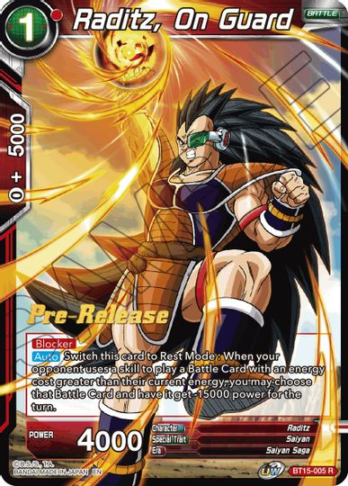 Raditz, On Guard (BT15-005) [Saiyan Showdown Prerelease Promos] | Mindsight Gaming