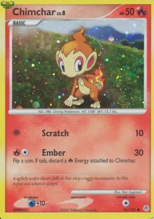 Chimchar (76/130) (Cosmos Holo) [Diamond & Pearl: Base Set] | Mindsight Gaming