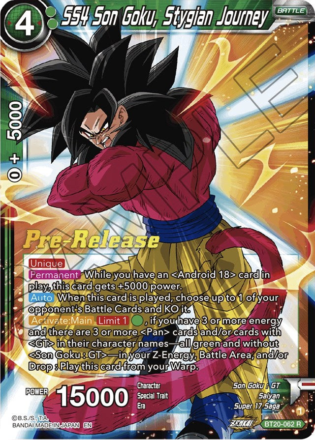 SS4 Son Goku, Stygian Journey (BT20-062) [Power Absorbed Prerelease Promos] | Mindsight Gaming