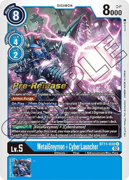 MetalGreymon + Cyber Launcher [BT11-030] [Dimensional Phase Pre-Release Promos] | Mindsight Gaming