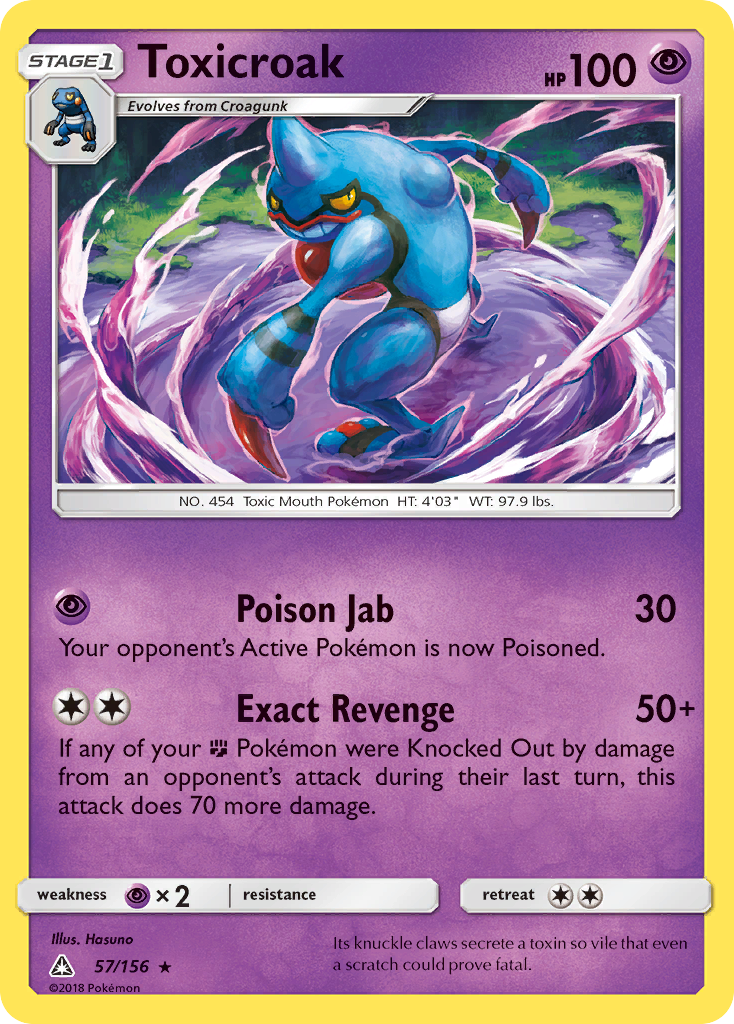 Toxicroak (57/156) [Sun & Moon: Ultra Prism] | Mindsight Gaming