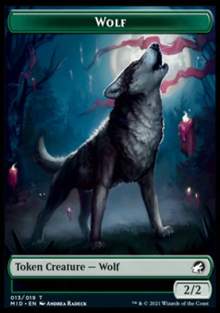 Wolf // Elemental Double-sided Token [Innistrad: Midnight Hunt Tokens] | Mindsight Gaming