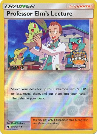 Professor Elm's Lecture (188/214) (Regional Championship Promo Staff) [Sun & Moon: Lost Thunder] | Mindsight Gaming