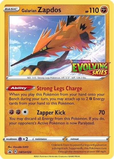 Galarian Zapdos (SWSH124) (Prerelease Promo) [Sword & Shield: Black Star Promos] | Mindsight Gaming