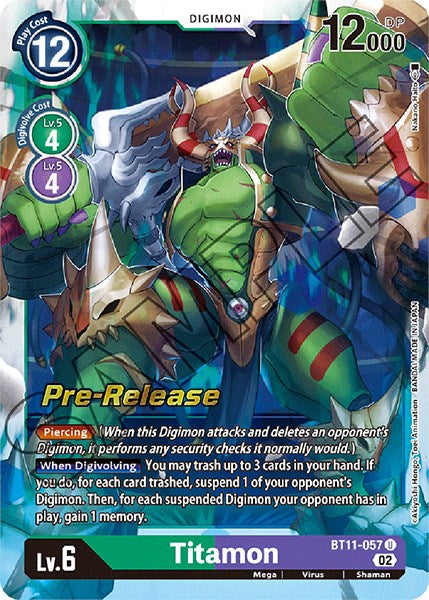 Titamon [BT11-057] [Dimensional Phase Pre-Release Promos] | Mindsight Gaming