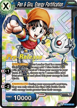 Pan & Giru, Energy Fortification (BT13-033) [Supreme Rivalry Prerelease Promos] | Mindsight Gaming