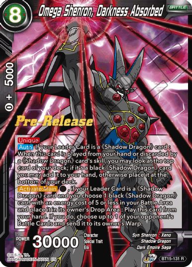 Omega Shenron, Darkness Absorbed (BT15-131) [Saiyan Showdown Prerelease Promos] | Mindsight Gaming