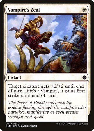 Vampire's Zeal [Ixalan] | Mindsight Gaming