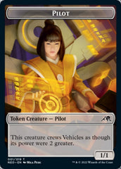 Spirit (002) // Pilot Double-sided Token [Kamigawa: Neon Dynasty Tokens] | Mindsight Gaming