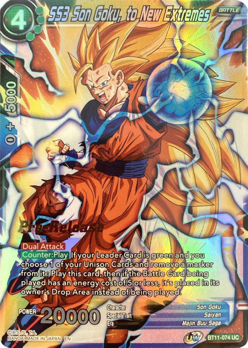 SS3 Son Goku, to New Extremes (BT11-074) [Vermilion Bloodline Prerelease Promos] | Mindsight Gaming