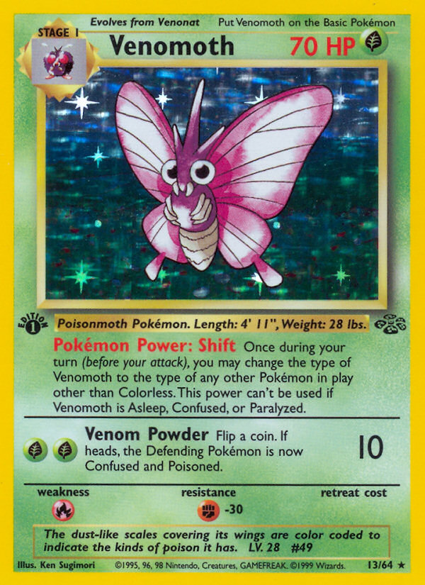 Venomoth (13/64) [Jungle 1st Edition] | Mindsight Gaming