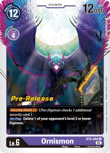 Ornismon [BT6-080] [Double Diamond Pre-Release Cards] | Mindsight Gaming