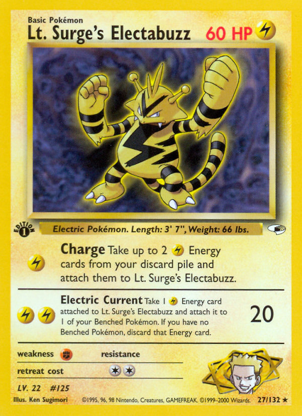 Lt. Surge's Electabuzz (27/132) [Gym Heroes 1st Edition] | Mindsight Gaming