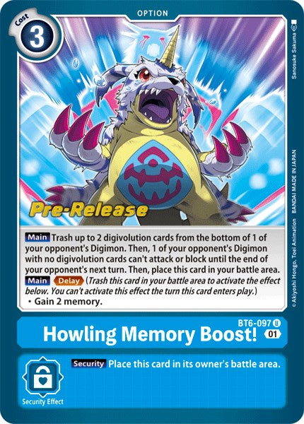 Howling Memory Boost! [BT6-097] [Double Diamond Pre-Release Cards] | Mindsight Gaming