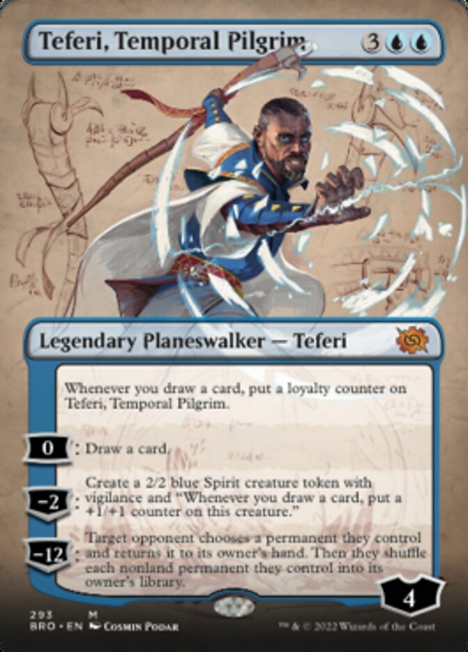 Teferi, Temporal Pilgrim (Borderless Alternate Art) [The Brothers' War] | Mindsight Gaming