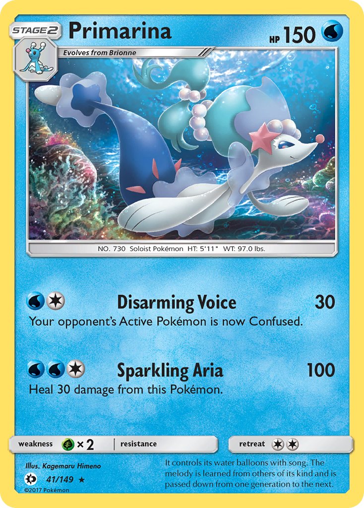 Primarina (41/149) (Theme Deck Exclusive) [Sun & Moon: Base Set] | Mindsight Gaming