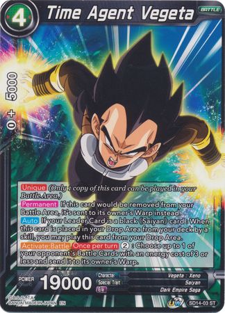 Time Agent Vegeta (Starter Deck - Saiyan Wonder) [SD14-03] | Mindsight Gaming