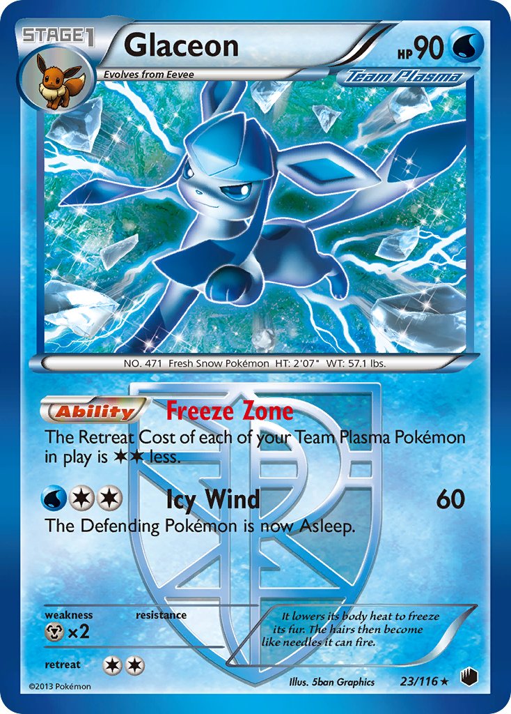 Glaceon (23/116) (Theme Deck Exclusive) [Black & White: Plasma Freeze] | Mindsight Gaming