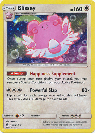 Blissey (153/214) (Cosmos Holo) [Sun & Moon: Lost Thunder] | Mindsight Gaming