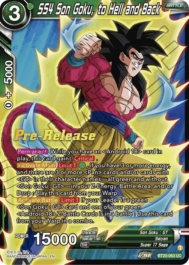 SS4 Son Goku, to Hell and Back (BT20-063) [Power Absorbed Prerelease Promos] | Mindsight Gaming