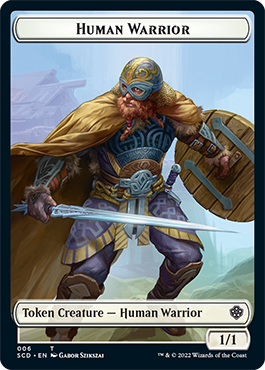 Saproling // Human Warrior Double-Sided Token [Starter Commander Decks] | Mindsight Gaming