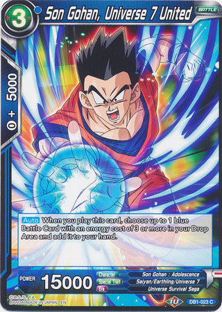 Son Gohan, Universe 7 United (DB1-023) [Dragon Brawl] | Mindsight Gaming