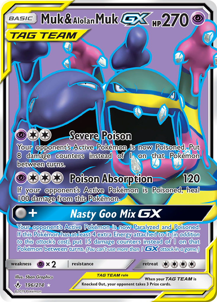 Muk & Alolan Muk GX (196/214) [Sun & Moon: Unbroken Bonds] | Mindsight Gaming